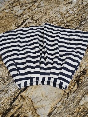 Lumiere Striped Black and White Women’s Skirt - Classic Nautical Style. Size S